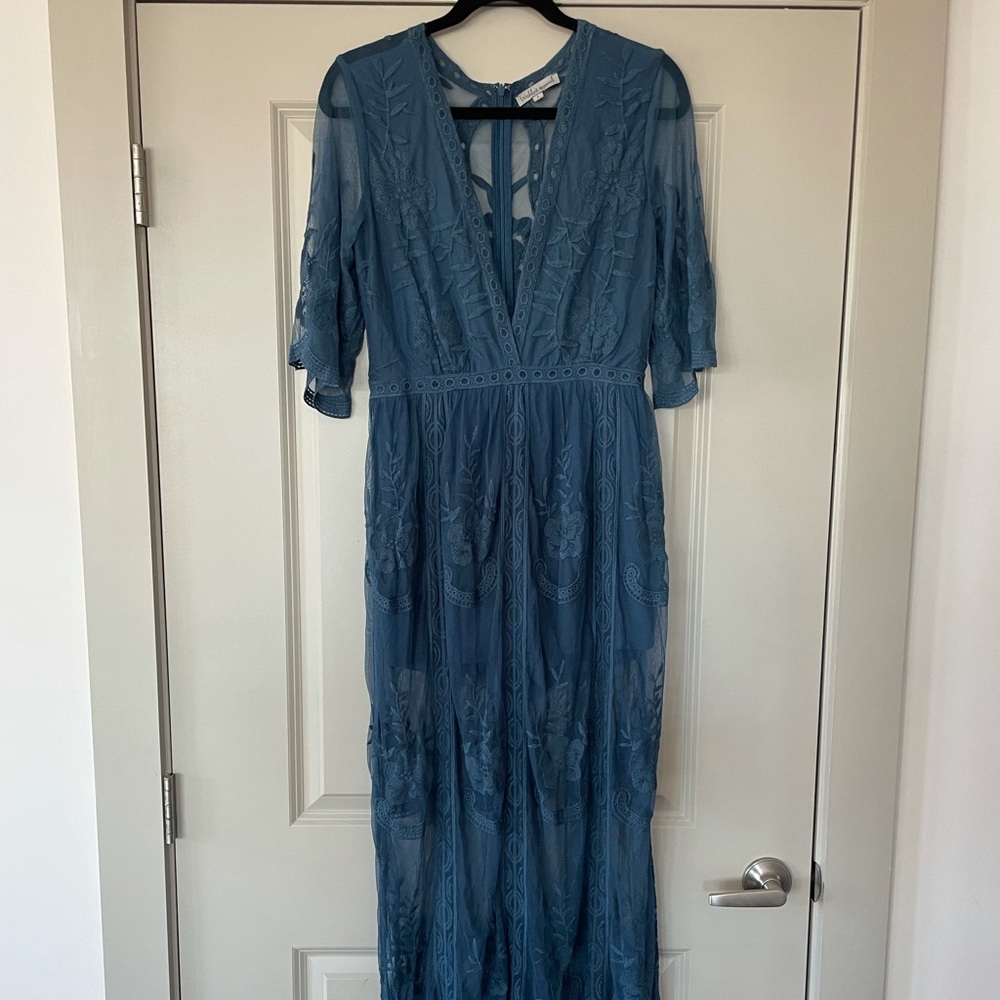 VICI - never worn teal lace plunge neck romper